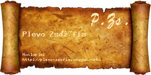 Plevo Zsófia névjegykártya